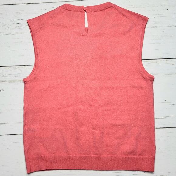 J. Crew Featherweight Cashmere Blend Cropped Sweater Shell Rose Pink Tank Small - Picture 3 of 8
